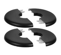 2 Pièces Couvercle de Bride Fendue en Plastique Noir | Surface Brillante, Résistance à L’usure Chocs, Cache Discret pour Installation Murale, Lot Unique
