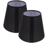 2 Pièces Couvercle de Lampe en Tissu Noir pour Douille E14 | Housse Simple, Diamètre Intérieur 2cm, Installation Facile, pour Lampes de Chevet et Lustres