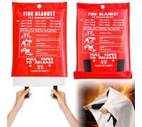 2 Pièces Couverture Anti-Feu, 1.2m*1.2m Couverture Anti-Incendie, Couvertures Anti-Feu De Cuisine, Couverture Anti-Feu en Fibre De Verre pour Les Feux De Graisse, Cuisine, Voiture, Caravane, Etc