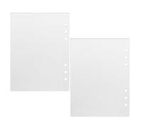 2 pièces Couverture de Classeur A6 en Acrylique Rigide, Blanc, 6 anneaux | Plaque Transparente à Finition Mate, Bords Arrondis, Inserts Apparents, pour Agenda et Voyage