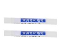 2 Pièces Crayon de Réparation de Meubles en Cire Blanche | Comble Trous et Dégâts, Retouche Discrète, Surfaces et Mobilier en Bois, Finition Assortie