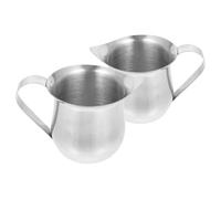 2 Pièces Crémier en Acier Inoxydable 60ml Bec Précis pour Café | Format Mini Argenté, Léger et Antirouille, Adapté au Camping Voyages