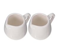 2 Pièces Crémier en Céramique Blanc 100ml avec Poignée | Mini Pichet Créatif et Chic, Bec Anti-goutte, pour Lait ou Sauce, Style Simple et Généreux