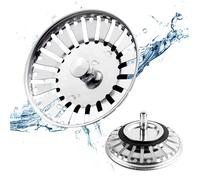 2 Pièces Crépine d'évier de Cuisine, Filtre Évier Cuisine, Bouchon Evier Cuisine Inoxydable, Bonde à Panier Filtre Evier, QIEDOVIEY