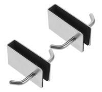 2 Pièces Crochet Porte-serviettes Acier Inoxydable, Double | Perçage, Installation sur Porte, Finition Argentée, Bords Arrondis, pour Salle de Bain Moderne et Verrière