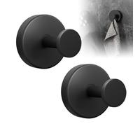 2 Pièces Crochet Ventouse Inox, étanches, étanches, Réutilisable (Noir)
