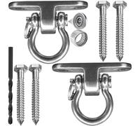 2 Pièces crochets acier inoxydable très résistants, crochets de plafond rotatifs à 180° kit de suspension fixation de hamac avec palier pour Chaise Suspendue, balançoire,Yoga,capacité de charge 680 KG