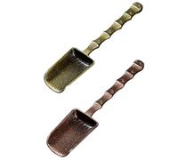 2 Pièces Cuillère à Thé en Alliage Cuivreux, Set de Thé Gongfu | Finition Classique, Manche Long et Prise Douce, Dosage Précis des Feuilles, Robuste et Stable Couleur Aléatoire