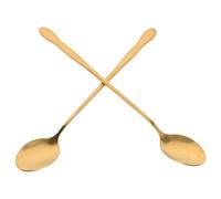 2 Pièces Cuillère de Service à Long Manche, Pointe Fine | Design en Gourde, Poignée Ergonomique, Atteint les Angles Serrés, pour Bols Profonds et Préparation Café