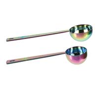 2 Pièces Cuillère Doseuse à Café Longue 15ml 30 Ml | Mesure Précise pour Café, Mélange Multi-usage, Bords Lisses, Finition Irisée, pour Cacao et Bocaux