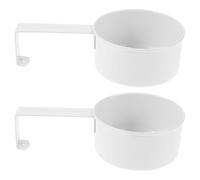 2 Pièces Cuillère Doseuse en Métal Blanche avec Crochet pour Lessive et | Fer Réutilisable, Revêtement Résistant à Rouille, Poignée Pratique, Rangement Suspendu, Adaptée au Riz, Café et Nourriture