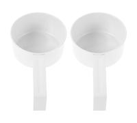 2 Pièces Cuillère Doseuse Métal Blanche pour Lessive, Riz et Aliments | Deux Pièces Réutilisables avec Poignée et Crochet Intégré, Dosage Précis, Rangement Suspendu, Revêtement Résistant à Rouille