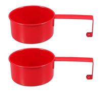 2 Pièces Cuillère Doseuse Métal Rouge, Manche Suspendu | Construction Monobloc en Fer, Surface Lisse Anti-résidus, Rangement Suspendu Pratique pour Bacs Domestiques