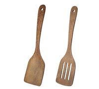 2 Pièces Cuillère En Bois Avec Trou Ustensiles De Cuisines Spatule Wok En Bois Spatules Plate Cuillères Ustensiles De Cuisine Spatules Pour Cuisine Restaurant Cuisines