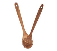 2 Pièces Cuillère en Bois Multifonction à Long Manche pour Riz et | Bord Lisse Arrondi, Poignée Ergonomique, Trou Suspendre, Lot de Deux Styles Cuisine Domestique