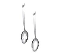 2 Pièces Cuillères de Service en Acier Inoxydable, Argenté | Surface Lisse, Finition sans Bavure, Usage Hôtel et Dîner, Ustensiles Pratiques pour Table Cuisine