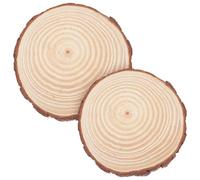 2 Pièces Dalles de Jardin Rondes en Plastique Aspect Bois pour Allée | Deux Éléments Décoratifs, Finition Kaki, Motifs de Circles , Surface Lisse, Bordures Façon Écorce, Patio