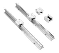 2 pièces d'axe de guidage linéaire SBR12-400 mm, 12 mm, 4 pièces de bloc de roulement SBR12UU