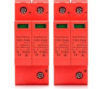 2 pièces DC 500V Parafoudre Photovoltaïque,2P Schutzvorrichtung gegen Überspannungen, 40KA SPD Parafoudre Photovoltaïque Protecteur Foudre Ménage Schutzvorrichtung Montée Subite