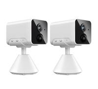 2 pièces de caméra de surveillance intérieur Batterie WLAN caméra transmission en direct téléphone portable caméra sans fil avec 15M vision de nuit PIR détection de mouvement 2 voies audio