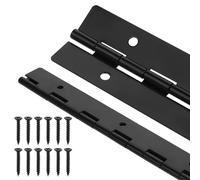 2 pièces de charnières de piano robustes de 20,3 cm, charnières continues noires de 0,48 cm d’épaisseur/3,78 cm d’ouverture, charnières en métal avec revêtement en métal, avec 8 trous pré-percés et 12