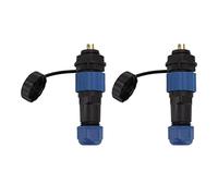 2 pièces de connecteur Aviation étanche IP68 SD16, Prise Femelle et fiche mâle SD16 avec Filetage G3/8, Isolant en PPS résistant aux Hautes températures, pour Applications (Écrou arrière SD16 3