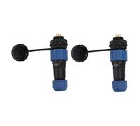 2 pièces de connecteur d’Aviation étanche IP68 SD16, Prise Femelle et fiche mâle SD16 avec Filetage G3/8, connecteur étanche résistant aux Hautes températures pour Une Utilisation (Écrou arrière SD16