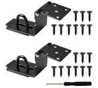 2 pièces de loquets de sécurité à 90 degrés, en acier inoxydable noir, de 4 pouces, pour portes de garage, armoires et portes de type "barn door"