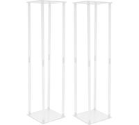 2 pièces de mariage fleur stand de vase acrylique Tabletop Decor Clear Rack géométrique Vase colonne Stand