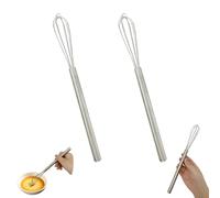 2 Pièces de Mini Fouet en Acier Inoxydable - Petit Fouet de Cuisine pour Tasses, Idéal pour Monter les Crèmes, Mélanger et Battre (Compact et Durable)