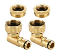 2 pièces de raccord de robinet en laiton, 1/2 pouce et 3/4 pouce, angle intérieur de 90°, raccord de tuyau rotatif à 360°, raccord de robinet extérieur pour tuyau, adaptateur de robinet de jardin pour