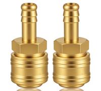 2 pièces de raccord rapide à air comprimé en laiton, NW 7,2 mm avec embout de tuyau pour tuyaux LW 10 mm, raccords de connexion pneumatiques haute densité pour atelier, industrie, construction et