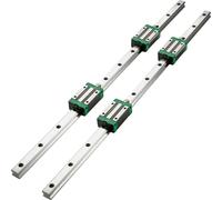 2 pièces de rail linéaire 0,78-66 pouces, roulements et rails linéaires avec 4 pièces de bloc de roulement HSR20, rails coulissants à mouvement linéaire pour routeurs CNC, tours et fraiseuses DIY, kit