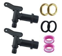2 pièces de robinets de vidange pour réservoir, robinet pour réservoir en plastique, robinet pour réservoir, 1,9 cm, avec 2 joints, 2 rouleaux de ruban brut, 2 fermoirs en laiton, pour jardin