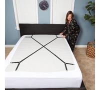 2 pièces de Sangles croisées ajustables pour draps - Clips élastiques pour draps-housses, design triangulaire, fixations sécurisées pour tous les matelas - Tissu tressé, attaches lavables en machine a