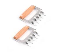 2 pièces de séparateur de viande en acier inoxydable 5-en-1, griffes à viande en acier inoxydable, accessoires de grille, adaptés pour déchirer les poils, fixer la viande, ouvrir les bouteilles.