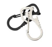 2 Pièces Décapsuleur Porte-clés Multifonction en Acier Inoxydable | Mousqueton Pratique, Design Simple Noir Argenté, Attache Clés et Usage Extérieur, Solide et Léger