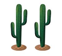2 pièces Décoration de chambre/Décoration de jardin, Grand panneau de jardin extérieur en forme de cactus mexicain, Créez facilement un paysage de style désert, Imperméable et durable, Peut être placé
