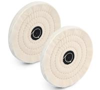 2 Pièces Disque de Polissage, Meules de Polissage 150mm, Accessoires de Polissage 6 pouces, Roue de Polissage pour Perceuse, Bijoux, Métal, Verre, Meuleuse D'établi (Blanc 50 Plis)