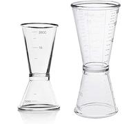 2 Pièces Doseur Cocktail, Tasse à Mesurer de Bar, Tasses à Mesurer Cocktails, Cocktail Jigger Double Doseur, Ensemble Tasses à Mesurer à Double Alcool Transparent d'Once, pour Bar, Fête, Shaker à Vin