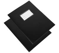 2 Pièces Dossier à Poches A4 Noir en Pp, Double Fente | Pochette Document Plastique, Rangement de Feuilles et Tri, Format A4, Usage Bureau, Noir