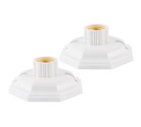 2 Pièces Douille de Lampe E27 Octogonale 250v 6a | Bornes à Vis, Base en Pp et Cuivre, pour Salon et Maison, Couleur Blanche