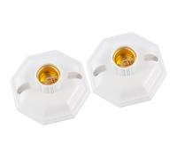 2 Pièces Douille de Lampe E27 Octogonale à Vis 250v 6a | Bornes à Vis, Installation Simple et Sûre, Corps Léger en PP et Cuivre, Finition Blanche