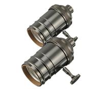 2 Pièces Douille de Lampe E27 Vintage Noire, Aluminium Cuivre | Style Antique Industriel, Remplacement Facile, pour Bricolage Domestique et Décoration Intérieure, Fixation Sûre