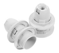 2 Pièces Douille pour Lampe E14 à Vis, Plastique Blanc | Bague Douille et Accessoires pour Lampes, Base à Enficher, pour Lampes de Table et Appliques