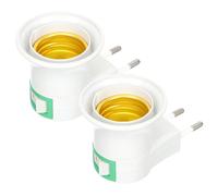2 Pièces Douille pour Lampe E27 Prise Eu, Ac220-240v, Blanc | Plastique Filetage Cuivre, pour Ampoule LED E27, Éclairage Nocturne Temporaire, Usage Domestique