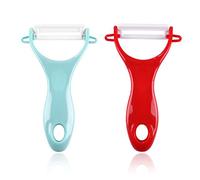 2 Pièces Econome ceramique, Pèle pommes, Peeler legume, Econome légumes, Eplucheur julienne, Eplucheur, Eplucheur legumes manuel, Pour pommes terre, Carottes, Légumes, Fruits(Bleu et Rouge)
