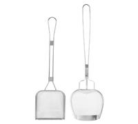 2 Pièces Écumoire à Mailles en Acier Inoxydable, Long Manche | Maille Fine, Grosse Capacité, Nettoyage Facile, pour Frites et Poulet Frit, Usage Domestique