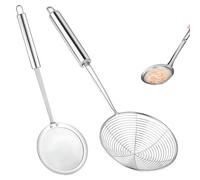 2 Pièces Écumoire de Cuisine inox, Cuillère à Fentes, Passoire Cuisine | Écumoire de Araignée Cuisine, Passoire en Fil, Cuillère à Pâtes, pour Égoutter les Pâtes/Cuisine/Friture