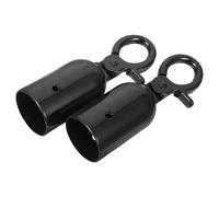 2 Pièces Embout de Corde 32mm Crochet en Alliage de Zinc Noir | Fixation Ferme et Installation Facile, pour Cordes de Barrières, Poteaux de Guidage, Musées, Galeries et Entrées